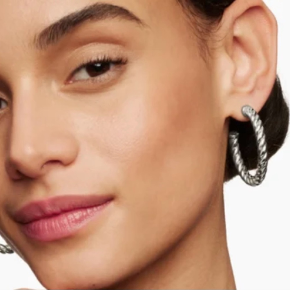 David Yurman Silver Hoop Earrings